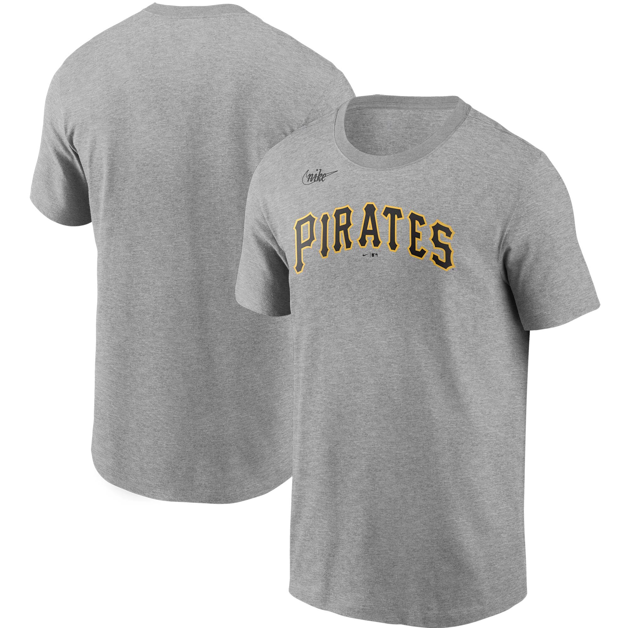 Pittsburgh Pirates Nike Cooperstown Collection Wordmark T-Shirt Heathered Gray